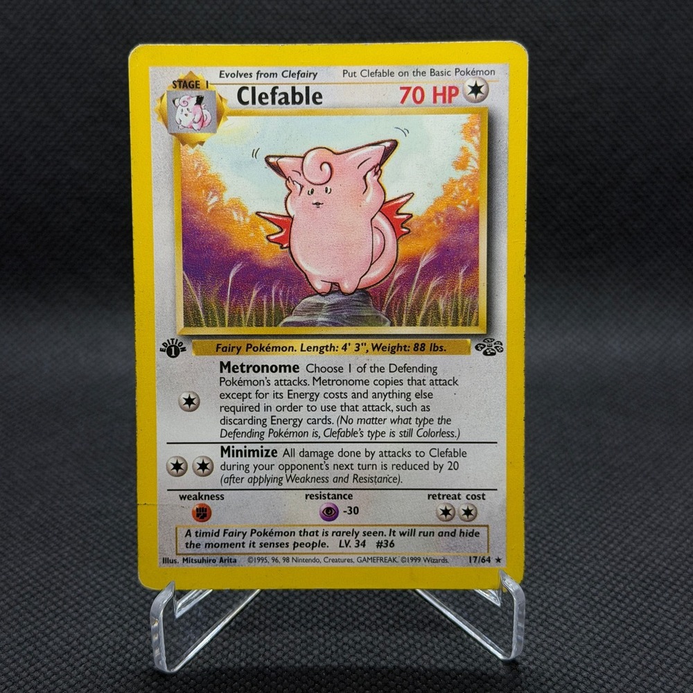 Pokemon Clefable Jungle Rare 1st Edition 1999 #17 LP Card
